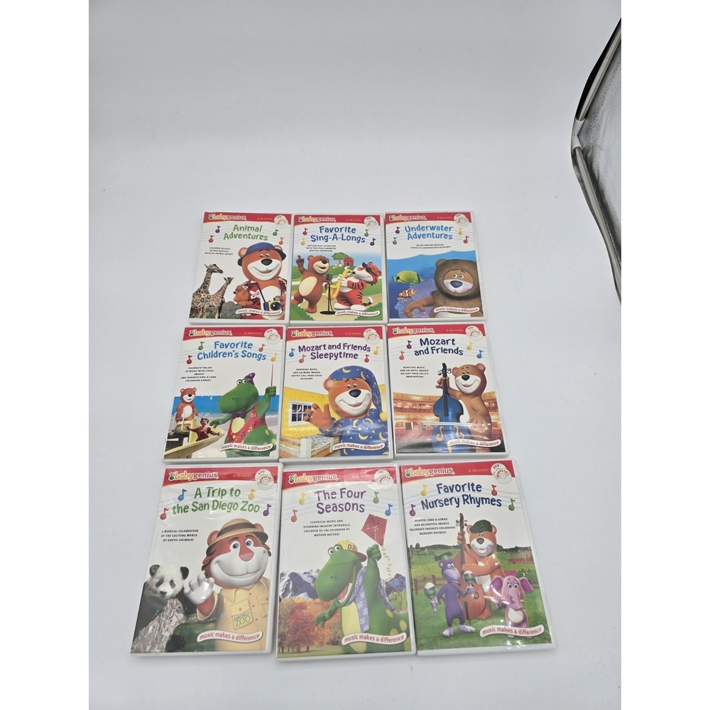 Mixed Lot Of 9 Baby Genius Dvds Open Box